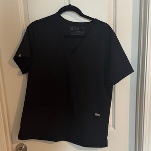 Figs Black Scrub Top